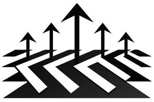 Abstract graphic design with upward arrows and a maze like pattern vector