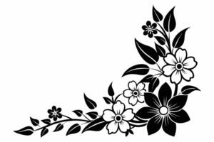 Ornate Black and White Floral Corner Design vector