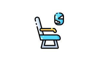 animation Of an airplane seat with clouds. video