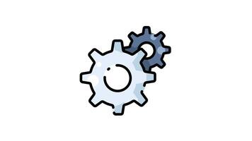 Two interlocking gears animation icon video