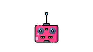 Pink remote control for a drone icon animation design video