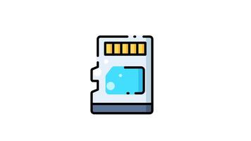 animation Of a memory card for technology symbol video