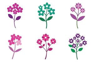 Colorful floral design collection perfect for print and digital projects vector