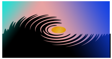 Abstract Wave Design with Sun png