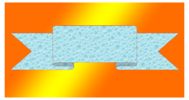 Water Droplet Ribbon Banner on Gradient Background png