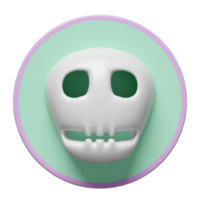 3d human skull cartoon realistic icon isolated. 3d illustration render png