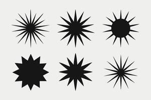 Six Unique Starburst Shapes Perfect for Graphic Design vector