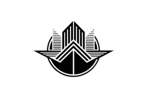 A Stylish Black and White Geometric Emblem Design vector