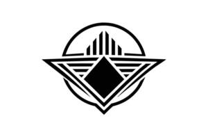Stylish Black and White Geometric Emblem Design vector
