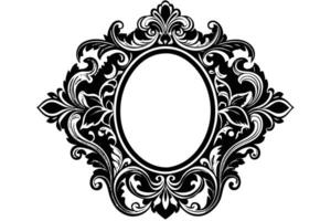 Ornate Oval Mirror Frame Design for Decorative Use vector