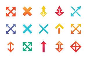A Set of Red Directional Icons on White Background vector