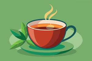 illustration of a steaming cup of tea. vector