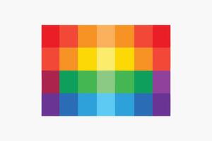 Vibrant Rainbow Color Palette Displayed in a Grid vector