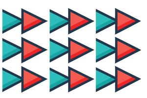 Seamless Pattern of Alternating Teal and Coral Play Pause Arrows vector