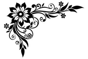 A Floral design in black and white. vector