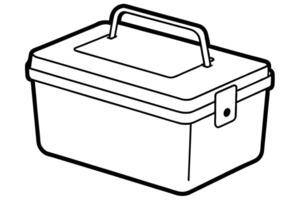 illustration of a simple black and white toolbox. vector