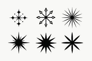 A Six Unique Starburst Shapes Perfect for Graphic Design vector