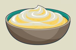 Creamy Dip in a Bowl A Delicious Visual vector
