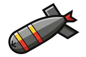Cartoon illustration of a bomb against a white background. vector
