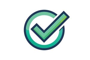 Stylish teal and green checkmark graphic for website or app vector