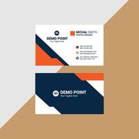 Professional Business Card Design with Dynamic Orange and Blue Accents vector