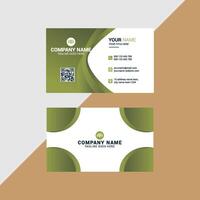 Modern Business Card Template with Clean Green and White Design vector