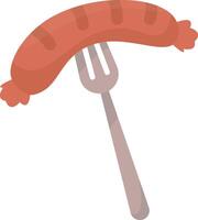 Bratwurst on a Fork vector