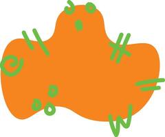 Orange Funky Abstract Blob vector