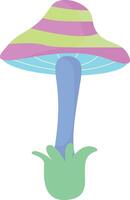 Unique Alien Mushroom with Thin Stem vector
