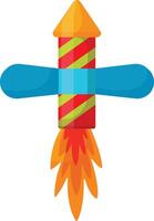 Blue and Red Firework Rocket vector