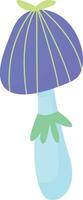 Bioluminescent Mushroom with Soft Blue Glow vector