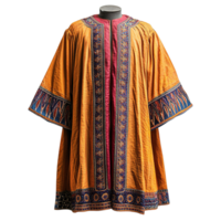 Authentic Nigerian Mens Agbada Robe in Vibrant Gold with Detailed Threadwork Patterns png