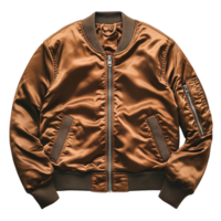 Classic Bomber Jacket with Soft Fabric and Ribbed Collar Isolated on Transparent Background png