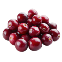 Pile of Ripe Red Cranberries with Natural Shine and Vibrant Color Isolated on a Transparent Background png