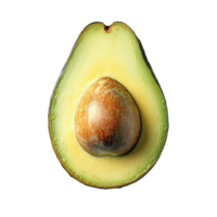 Sliced Avocado Displaying Nutritious Creamy Flesh and Large Central Pit png