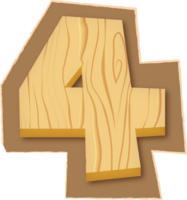Number 4, Magazine Wooden Cutout png