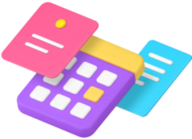 Calendar reminder deadline urgency data with notes 3d icon png