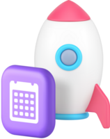 Startup planning efficient management and productivity 3d icon png