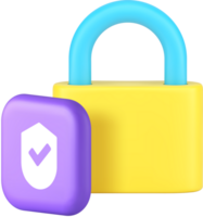 Lock safety security privacy identity checking login access authentication 3d icon png