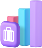Business financial growth analyzing data monitoring statistic report 3d icon png