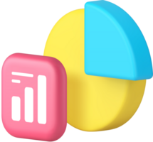 Statistic analyzing diagram data infographic research report 3d icon png