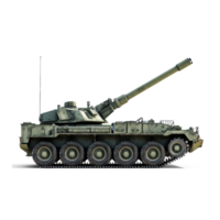 Self-Propelled Artillery military vehicle side view isolate on transparent background png