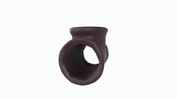 3D rendering of a brown ceramic vase design with unique shape video