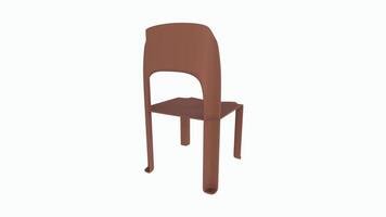 3D rendering of a simple modern chair design in warm color video