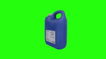3D rendering of a blue cleaning solution container with a blank label video