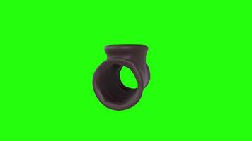 3D rendering of a unique abstract shape on a bright green background video