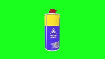 3D rendering of a spray can with vibrant colors on a bright background video