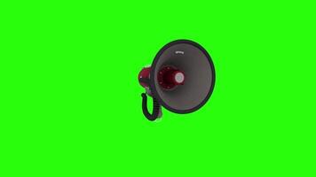 3D rendering of a megaphone on a bright green background video