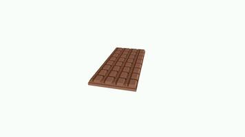 3D rendering of a realistic chocolate bar on a plain background video