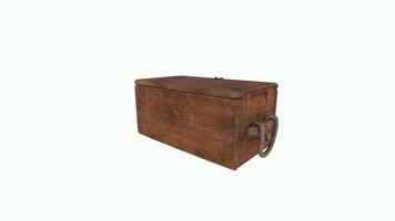 Detailed 3D rendering of a wooden storage box with rope handle video